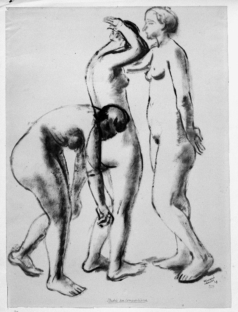 figura femminile nuda (disegno) di Vellani Marchi Mario (sec. XX)