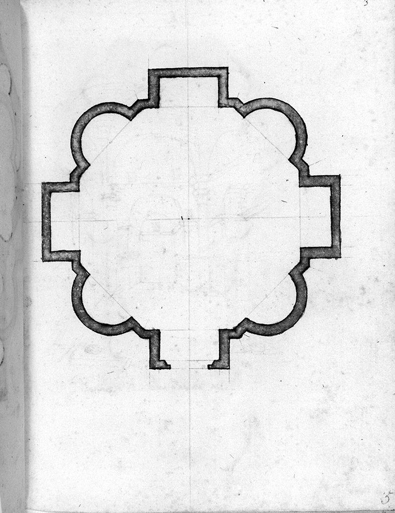 pianta di edificio militare (disegno) - ambito toscano (sec. XVI)