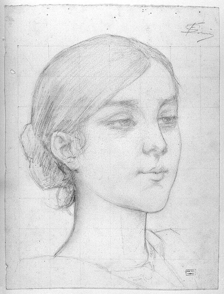 ritratto di donna (disegno) di Simi Filadelfo (sec. XIX)