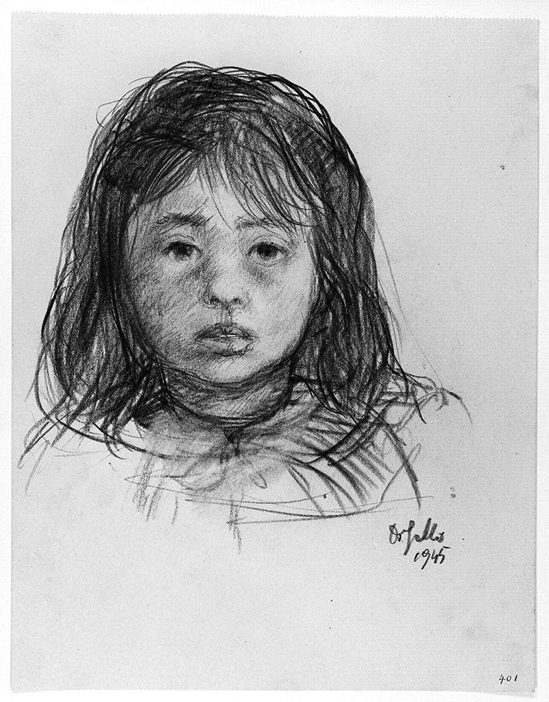 bambina (disegno) di Gallo Oscar (sec. XX)