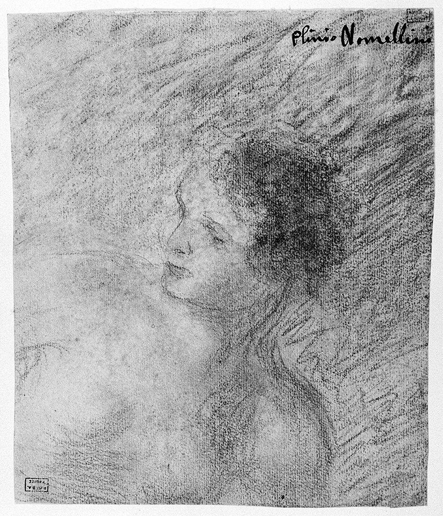 busto femminile (disegno) di Nomellini Plinio (sec. XX)