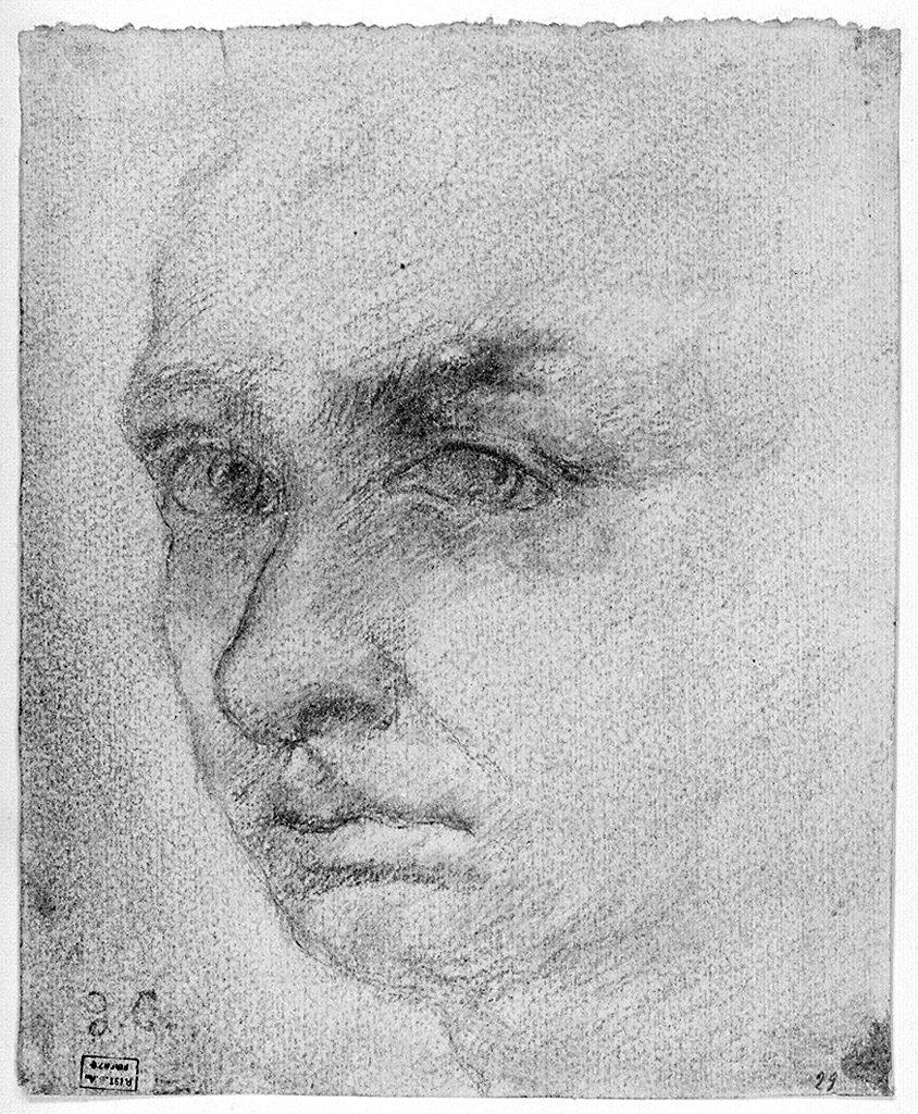 testa d'uomo (disegno) di De Chirico Giorgio (sec. XX)