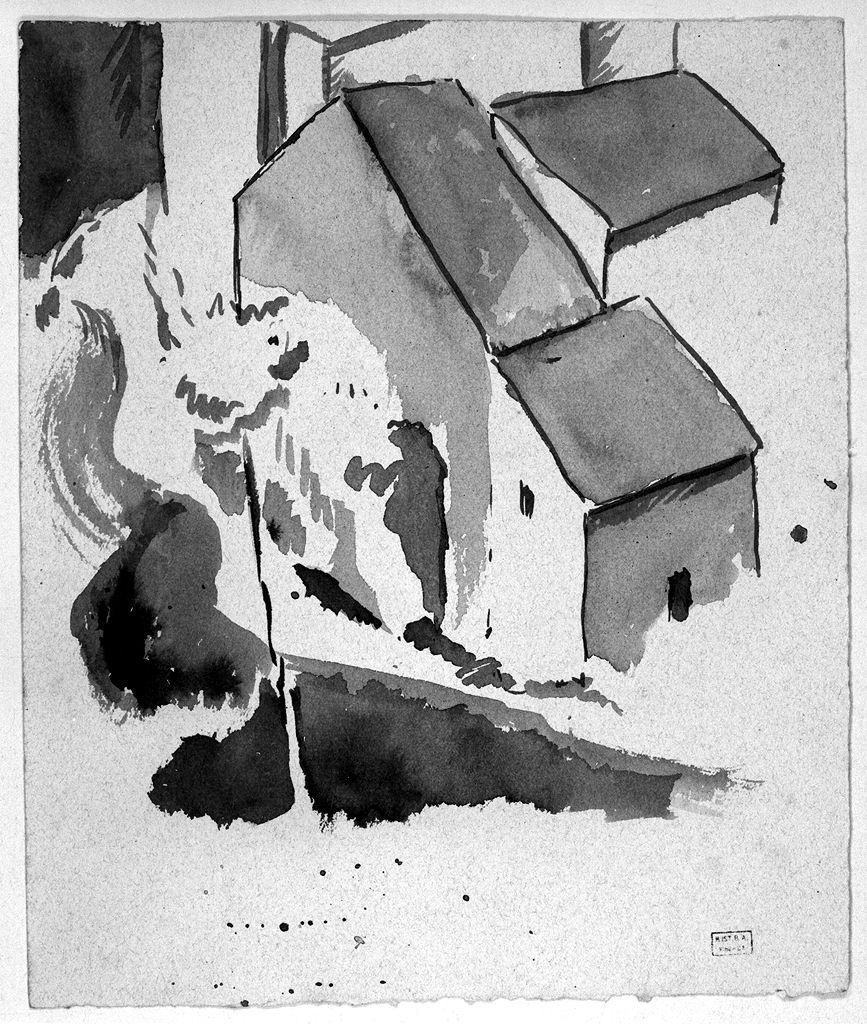 paesaggio (disegno) di Chessa Luigi (sec. XX)