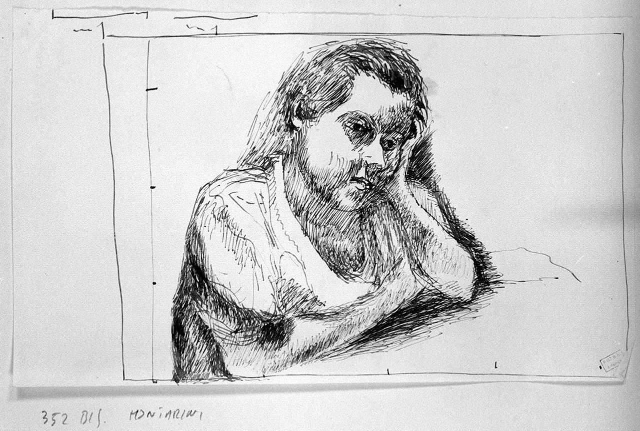 ritratto di donna (disegno) di Montanarini Luigi (sec. XX)