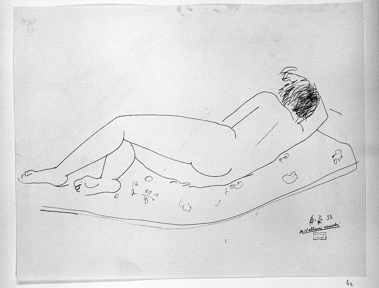 figura femminile nuda (disegno) di Vellani Marchi Mario (sec. XX)