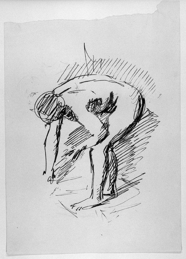 figura femminile nuda (disegno) di Barbisan Giovanni (sec. XX)