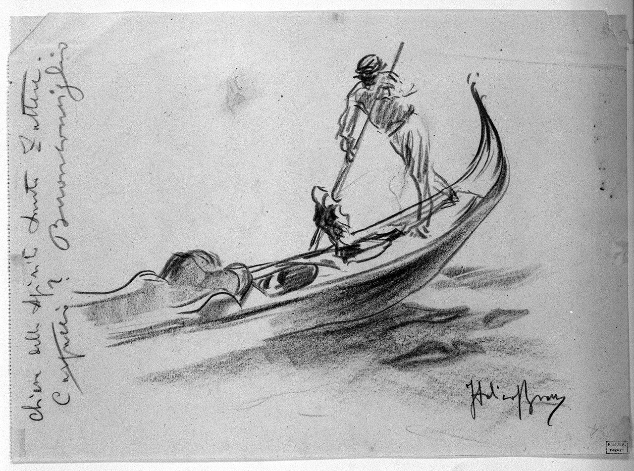 gondoliere (disegno) di Brass Italico (sec. XX)