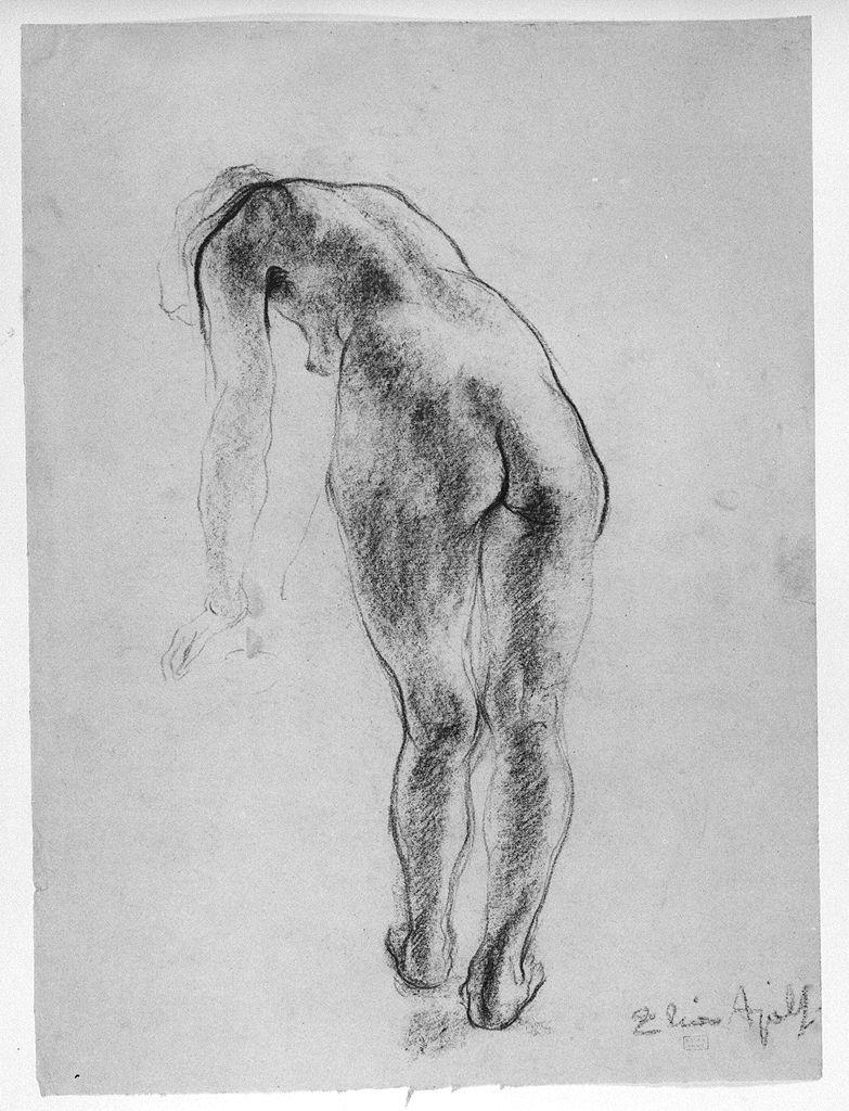 figura femminile nuda (disegno) di Ajolfi Elia (sec. XX)
