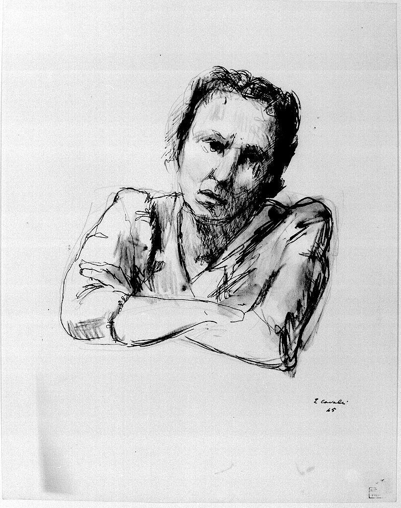 ritratto di donna (disegno) di Cavalli Emanuele (sec. XX)