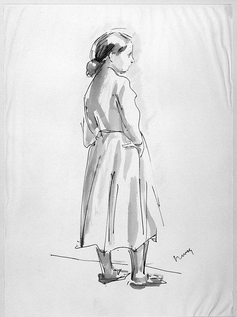 bambina (disegno) di Novello Giuseppe (sec. XX)