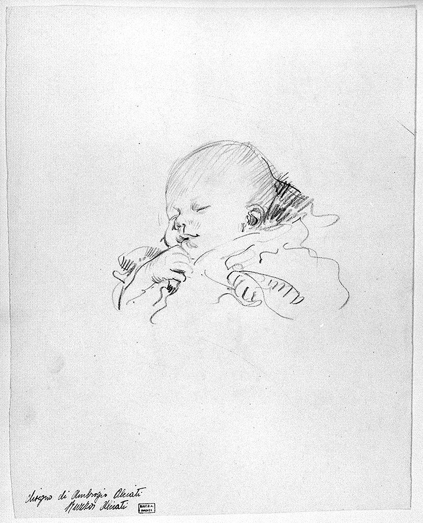 bambino dormiente (disegno) di Alciati Ambrogio (sec. XX)