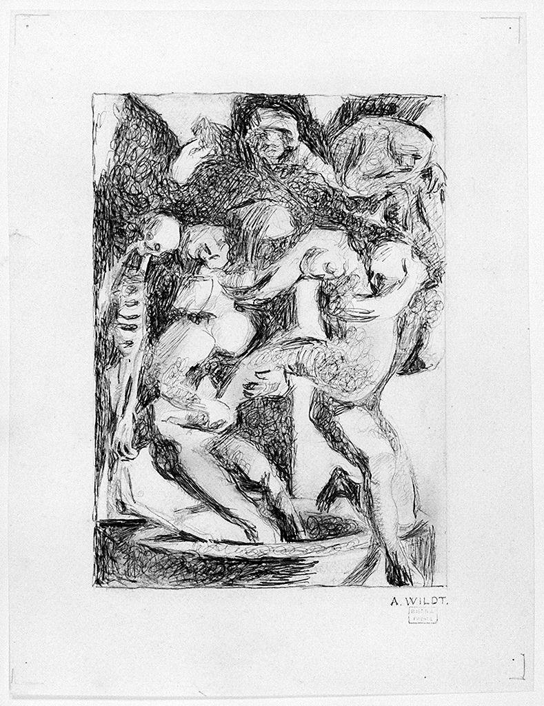 figure nude (disegno) di Wildt Adolfo (sec. XX)