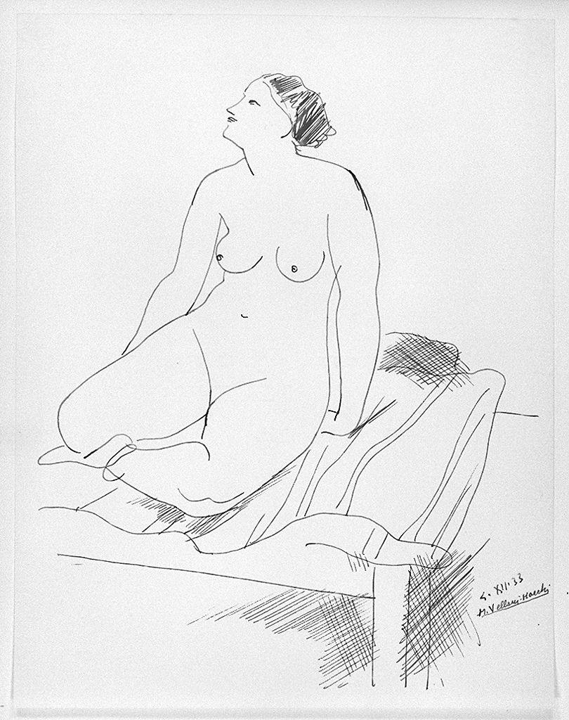 figura femminile nuda (disegno) di Vellani Marchi Mario (sec. XX)
