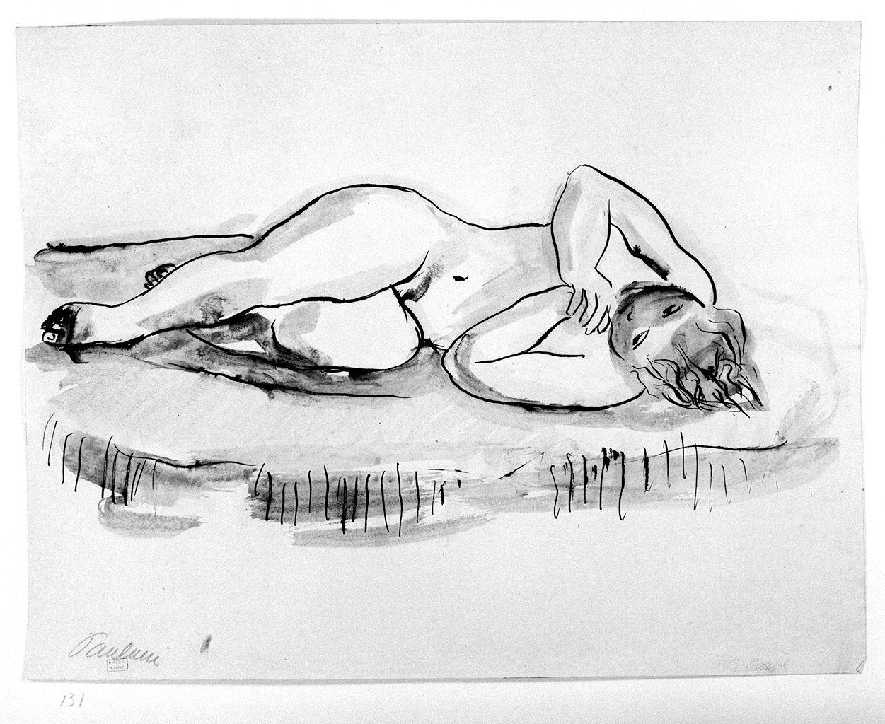 figura femminile nuda (disegno) di Paulucci Enrico (sec. XX)