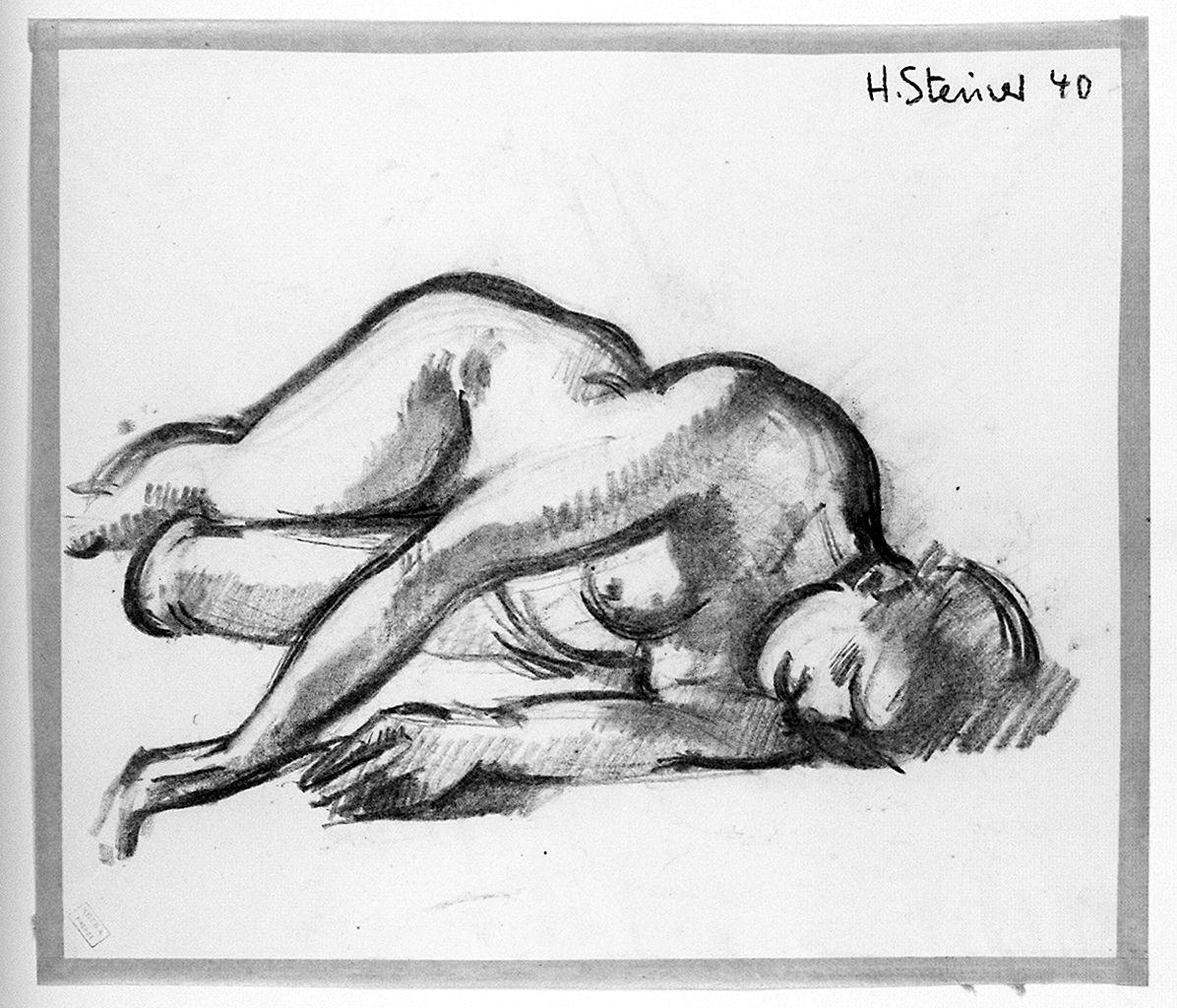 figura femminile nuda (disegno) di Steiner Hans (sec. XX)