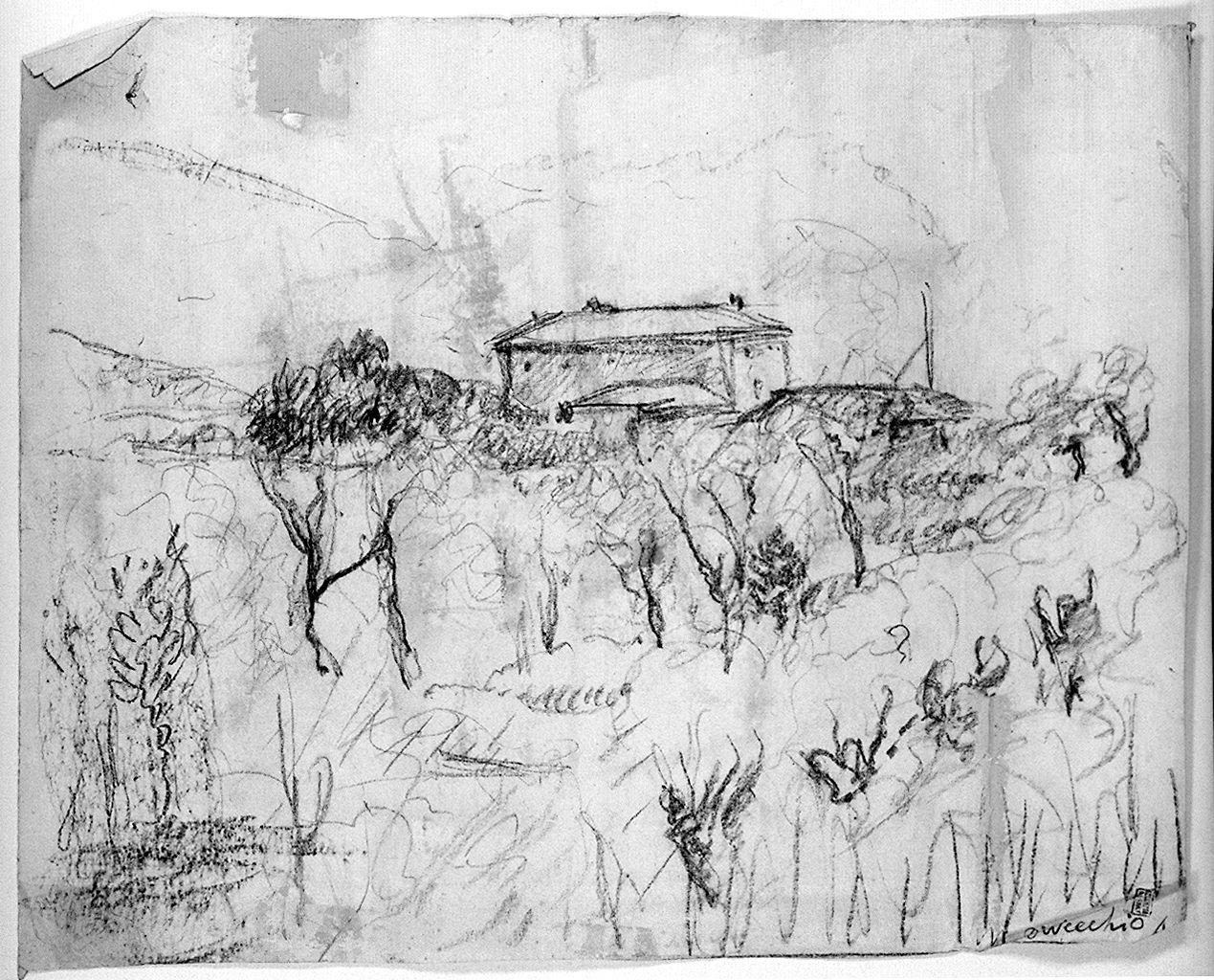 paesaggio rurale (disegno) di Di Vecchio Maria (sec. XX)