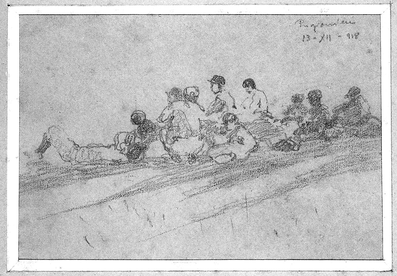 Prigionieri, soldati (disegno) - ambito italiano (sec. XX)