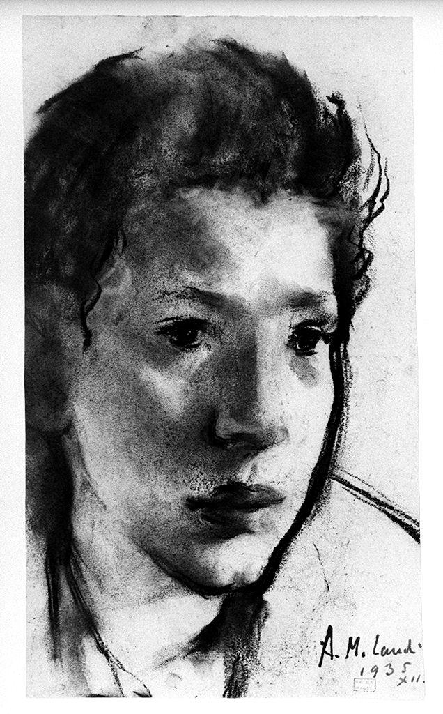 testa d'uomo (disegno) di Landi Angelo Maria (sec. XX)