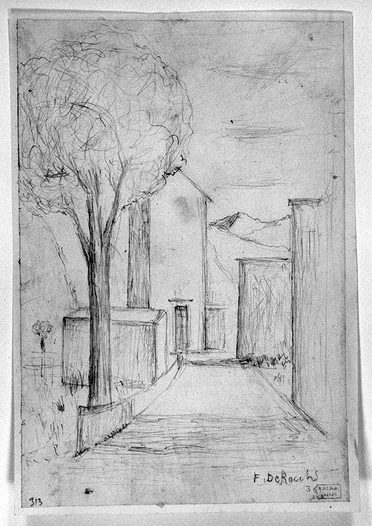 paesaggio (disegno) di De Rocchi Francesco (sec. XX)