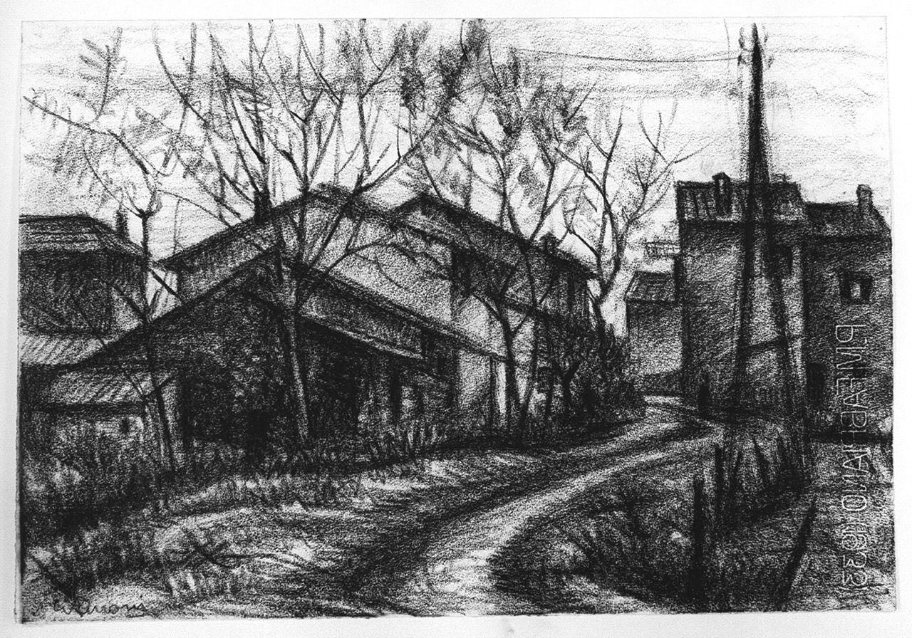 paesaggio (disegno) di Ferroni Guido (sec. XX)