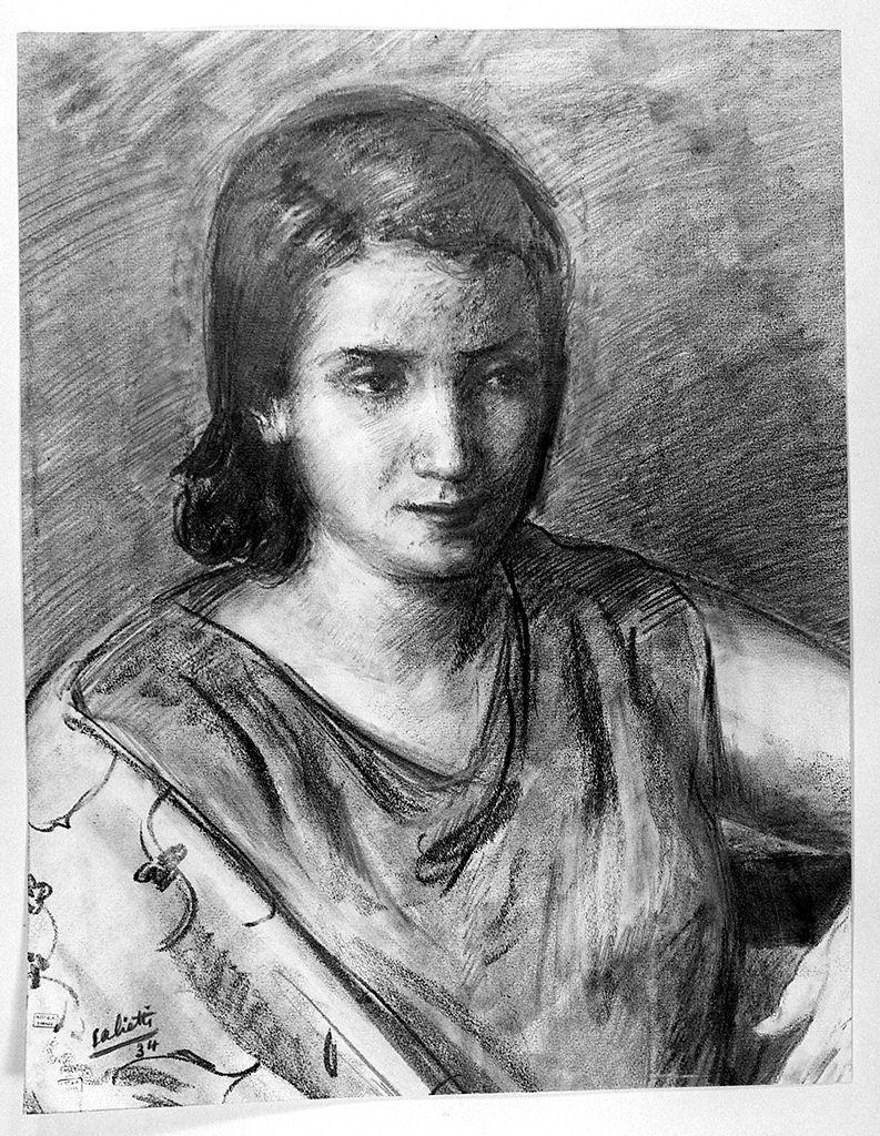 ritratto di donna (disegno) di Salietti Alberto (sec. XX)