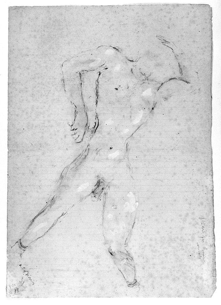 giovane nudo (disegno) di De Pisis Filippo (sec. XX)