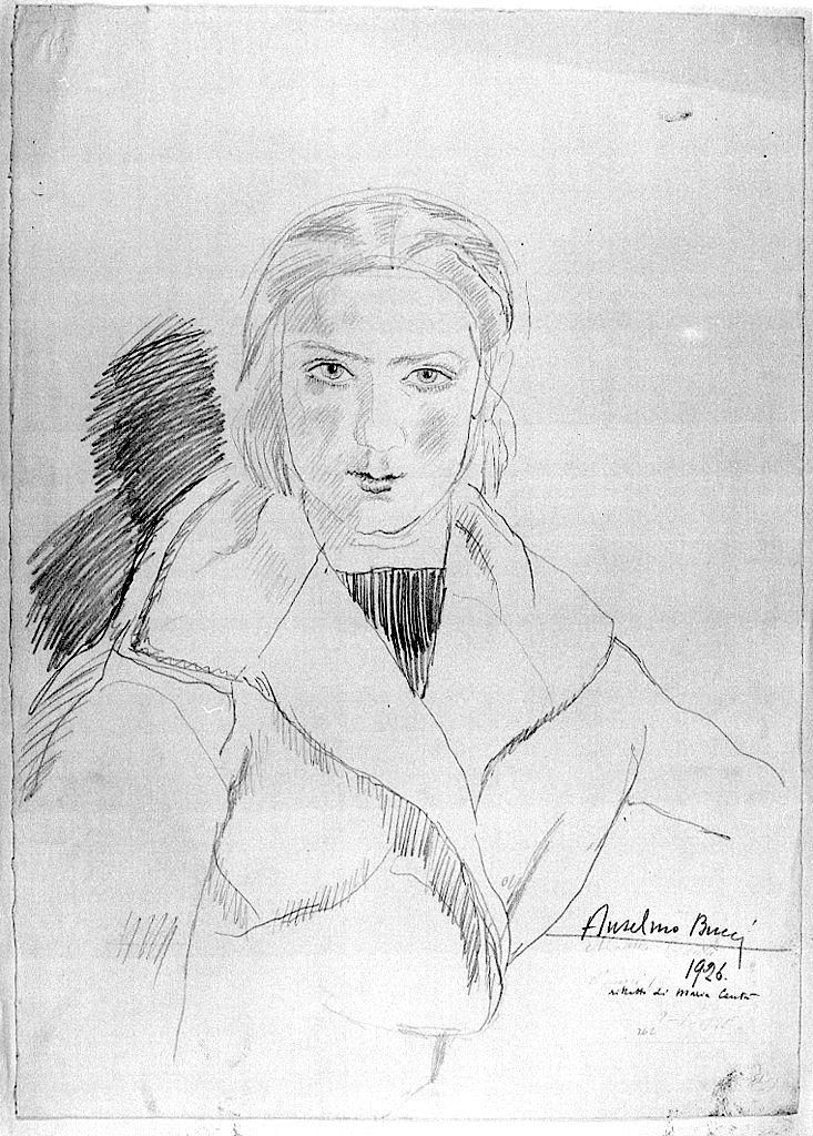 ritratto di Maria Cantù (disegno) di Bucci Anselmo (sec. XX)