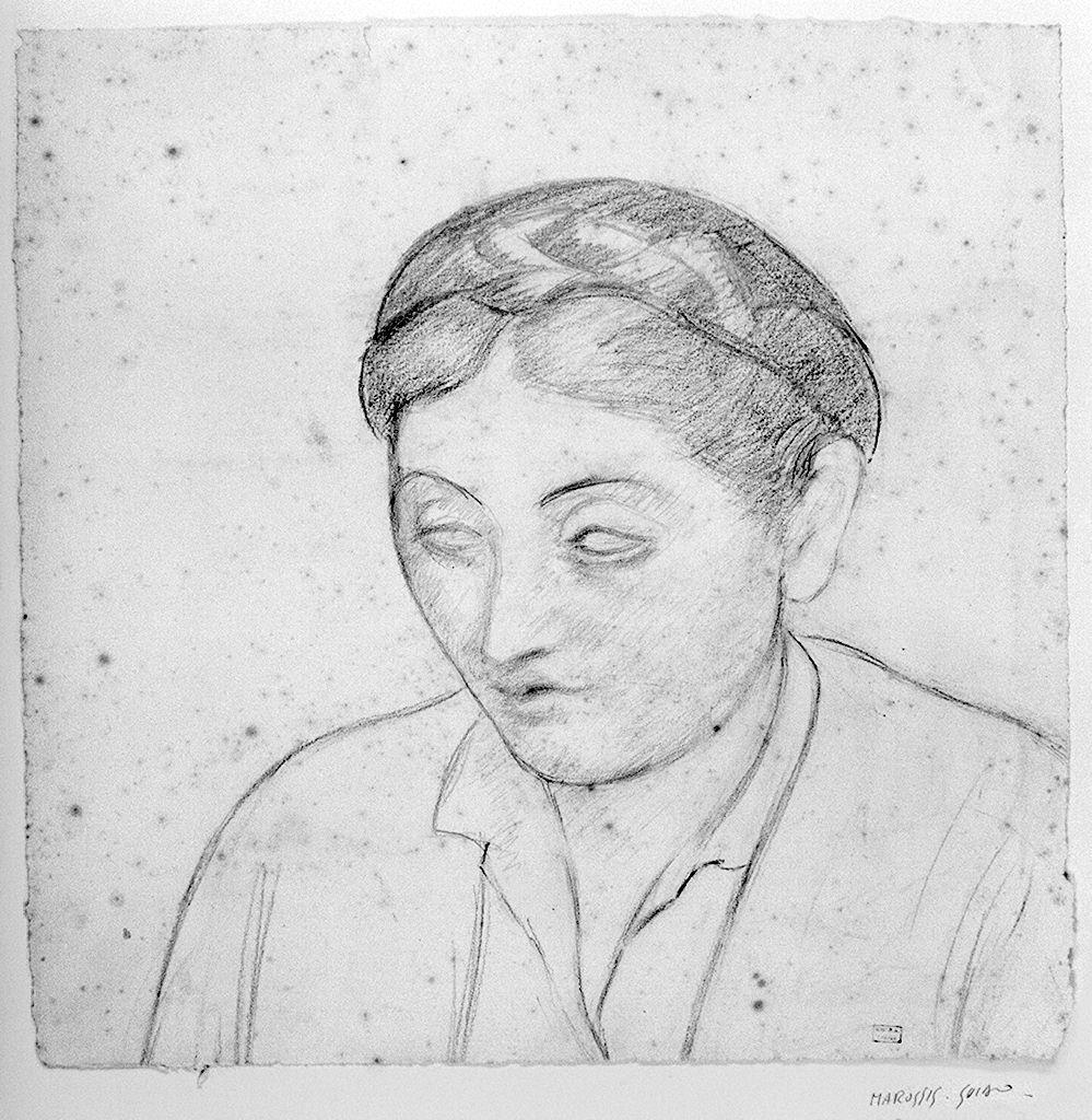 ritratto di donna (disegno) di Marussig Guido (sec. XX)