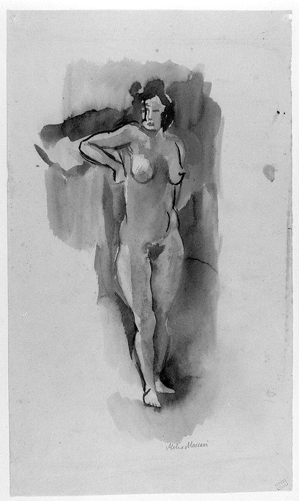 figura femminile nuda (disegno) di Maccari Mino (sec. XX)