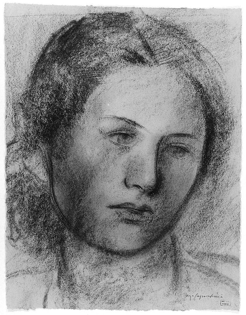 testa di donna (disegno) di Capocchini Ugo (sec. XX)