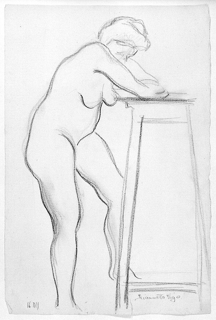 figura femminile nuda (disegno) di Vigo Fiamma (sec. XX)