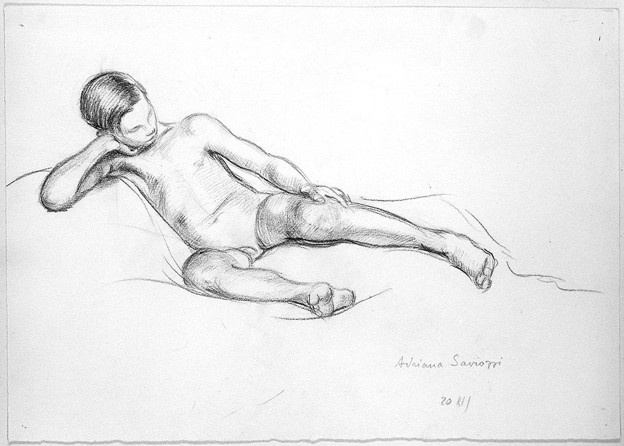 giovane nudo (disegno) di Saviozzi Adriana (sec. XX)