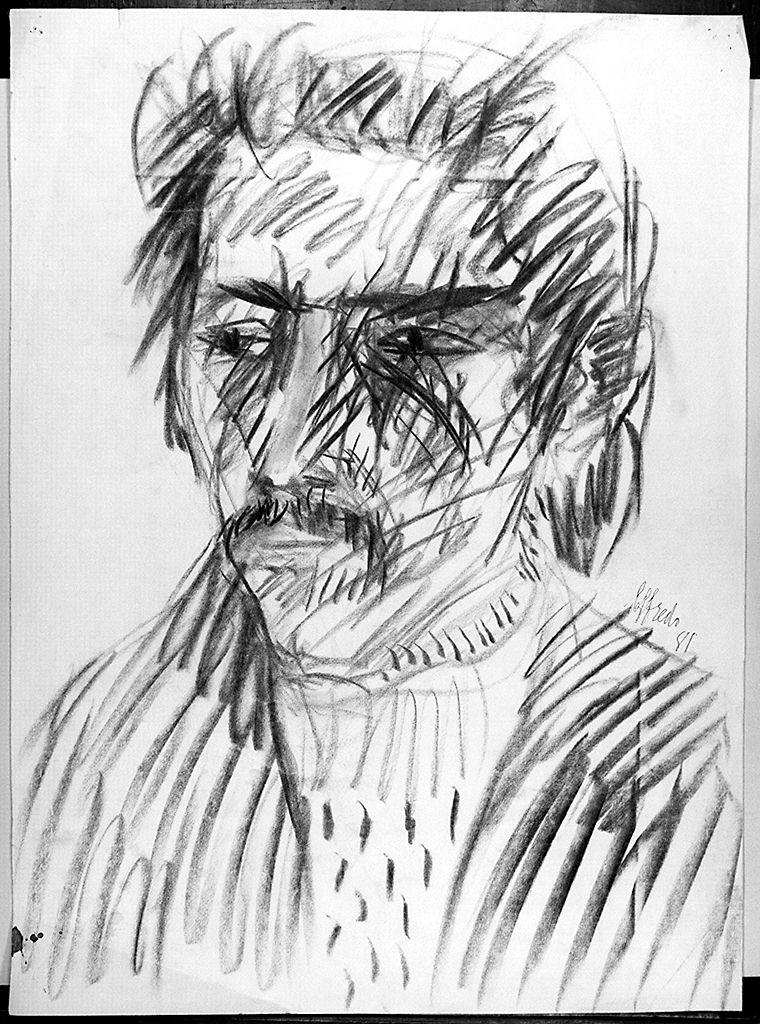 ritratto d'uomo (disegno) di Loffredo Silvio (sec. XX)