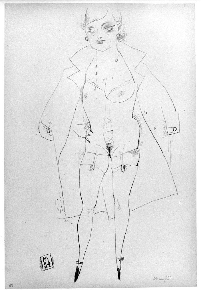figura femminile (disegno) di Manfredi Alberto (sec. XX)