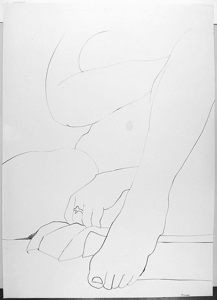 piede e mano di figura femminile (disegno) di Farulli Fernando (sec. XX)