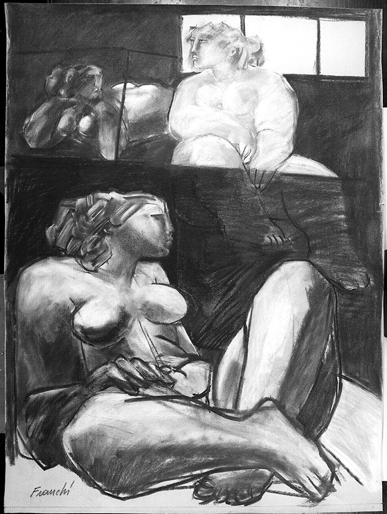 figure femminili nude (disegno) di Franchi Franco (sec. XX)