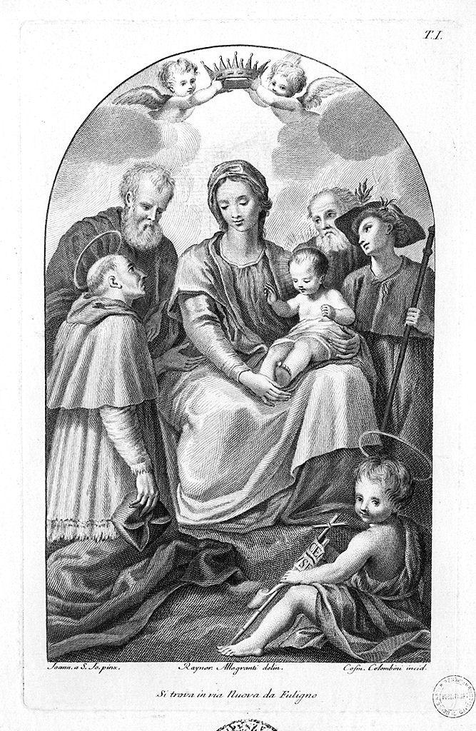 tabernacoli, Madonna con Bambino e Santi (stampa, serie) di Allegrandi Ranieri, Andrea d'Agnolo detto Andrea del Sarto, Dandini Pietro, Bigordi Domenico detto Domenico Ghirlandaio, Colombini Cosimo, Ubaldini Domenico detto Domenico Puligo, Lippi Filippo, Francesco di Cristofano detto Franciabigio, Boschi Fabrizio (inizio sec. XIX)