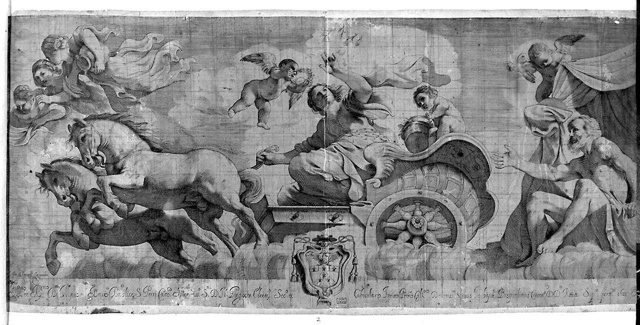 Aurora (stampa smarginata) di Pasqualini Giovanni Battista, Barbieri Giovanni Francesco detto Guercino (sec. XVII)