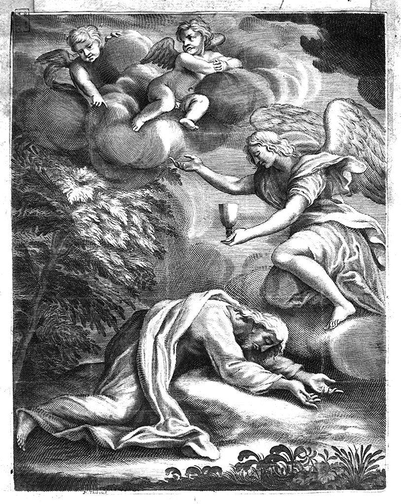 orazione di Cristo nell'orto di Getsemani (stampa smarginata) di Thiboust Benoit (secc. XVII/ XVIII)