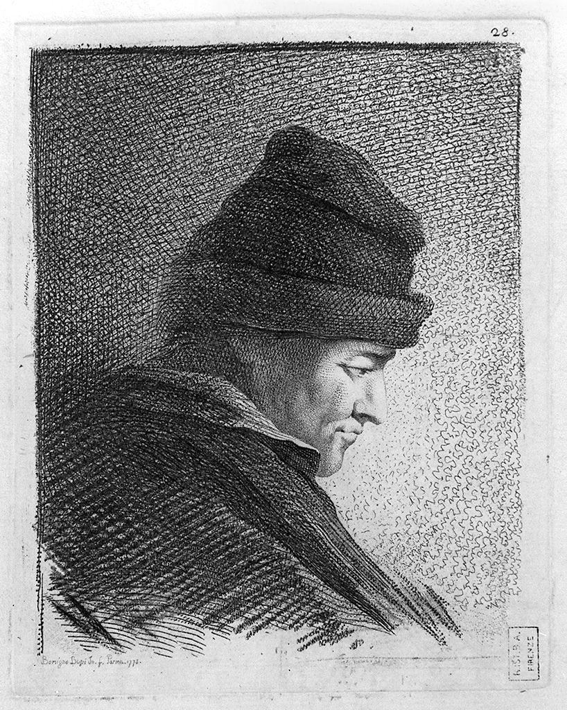 ritratto d'uomo (stampa) di Bossi Benigno (sec. XVIII)