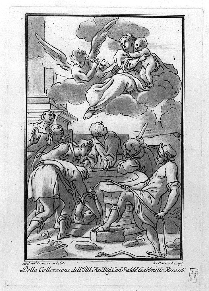 Giuseppe calato nella cisterna (stampa) di Pacini Sante, Carracci Ludovico (ultimo quarto sec. XVIII)