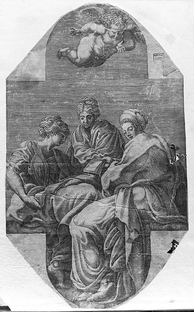 Muse (stampa, elemento d'insieme) di Primaticcio Francesco detto Bologna - ambito italiano (ultimo quarto sec. XVI)