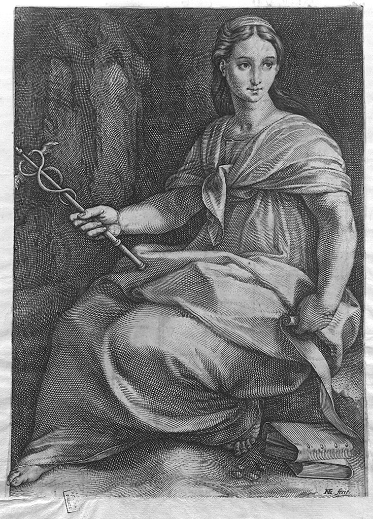 Polimnia (stampa smarginata, serie) di Goltzius Hendrick (sec. XVI)