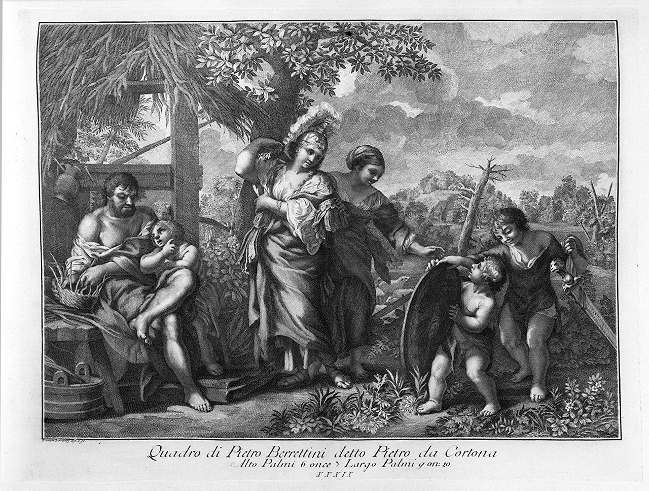 Erminia e i pastori (stampa) di Lorenzi Lorenzo, Berrettini Pietro detto Pietro da Cortona (sec. XVIII)