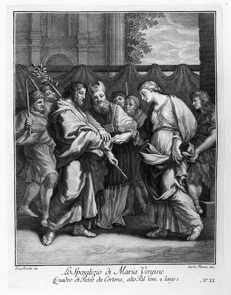 sposalizio di Maria Vergine (stampa) di Faucci Carlo, Zocchi Giuseppe, Berrettini Pietro detto Pietro da Cortona (sec. XVIII)