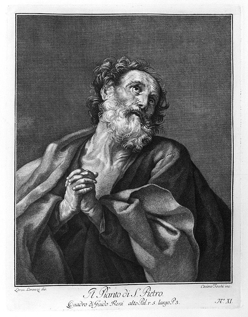pentimento di San Pietro (stampa) di Zocchi Cosimo, Lorenzi Lorenzo, Reni Guido (sec. XVIII)