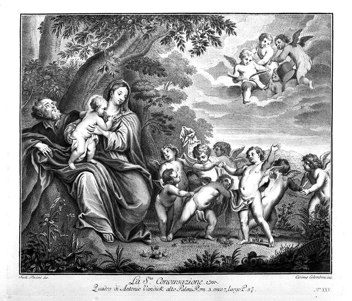riposo nella fuga in Egitto (stampa) di Colombini Cosimo, Pacini Sante, Van Dyck Antonie (sec. XVIII)