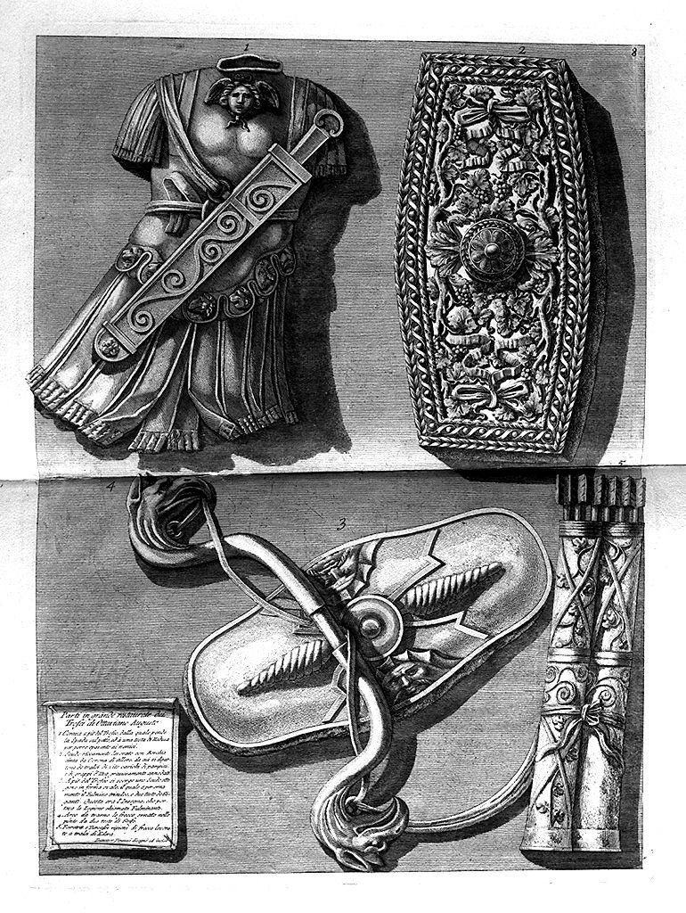 trofeo di armi (stampa) di Piranesi Francesco (sec. XVIII)