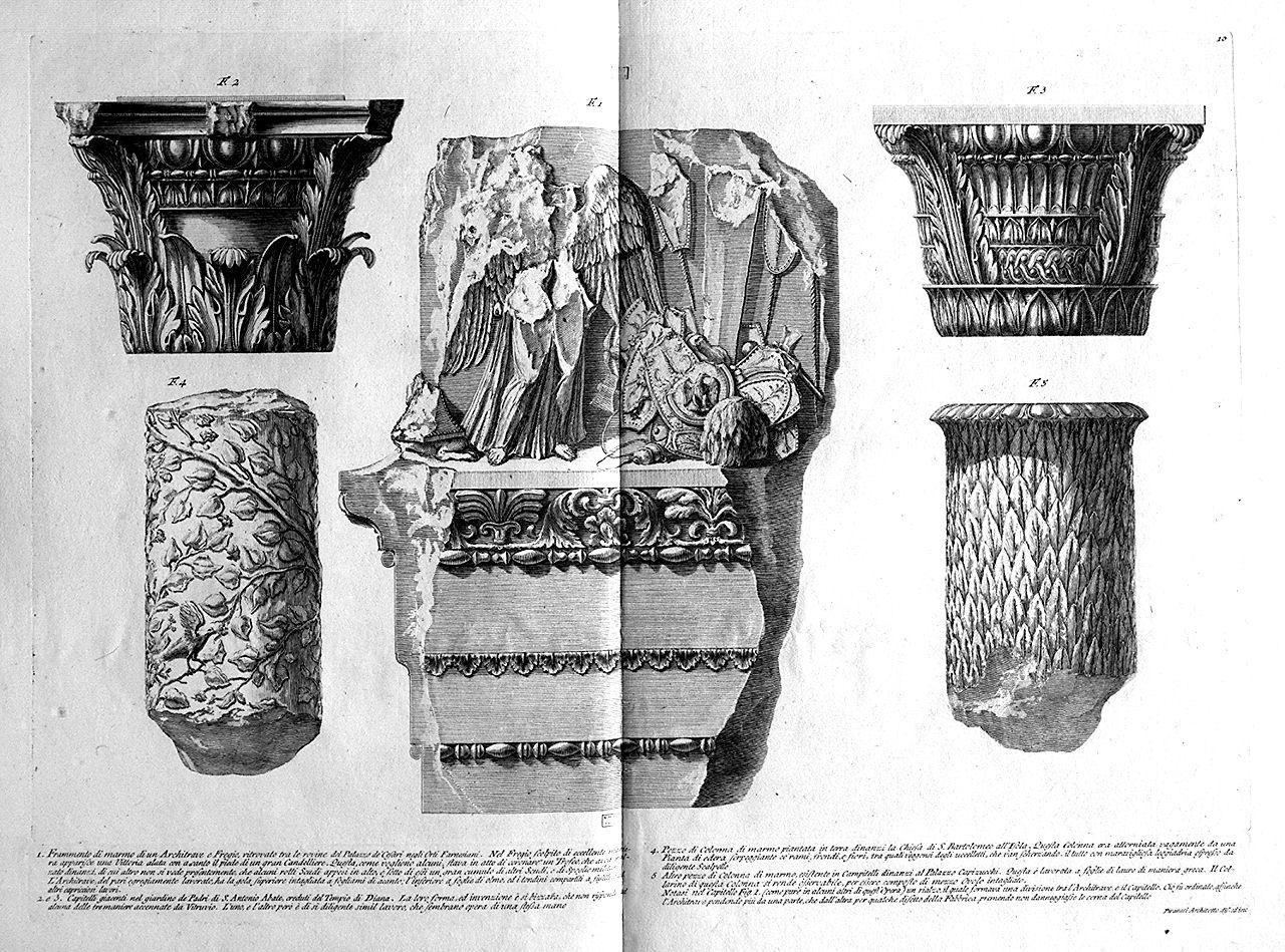 bassorilievo e elementi architettonici (stampa) di Piranesi Francesco (sec. XVIII)