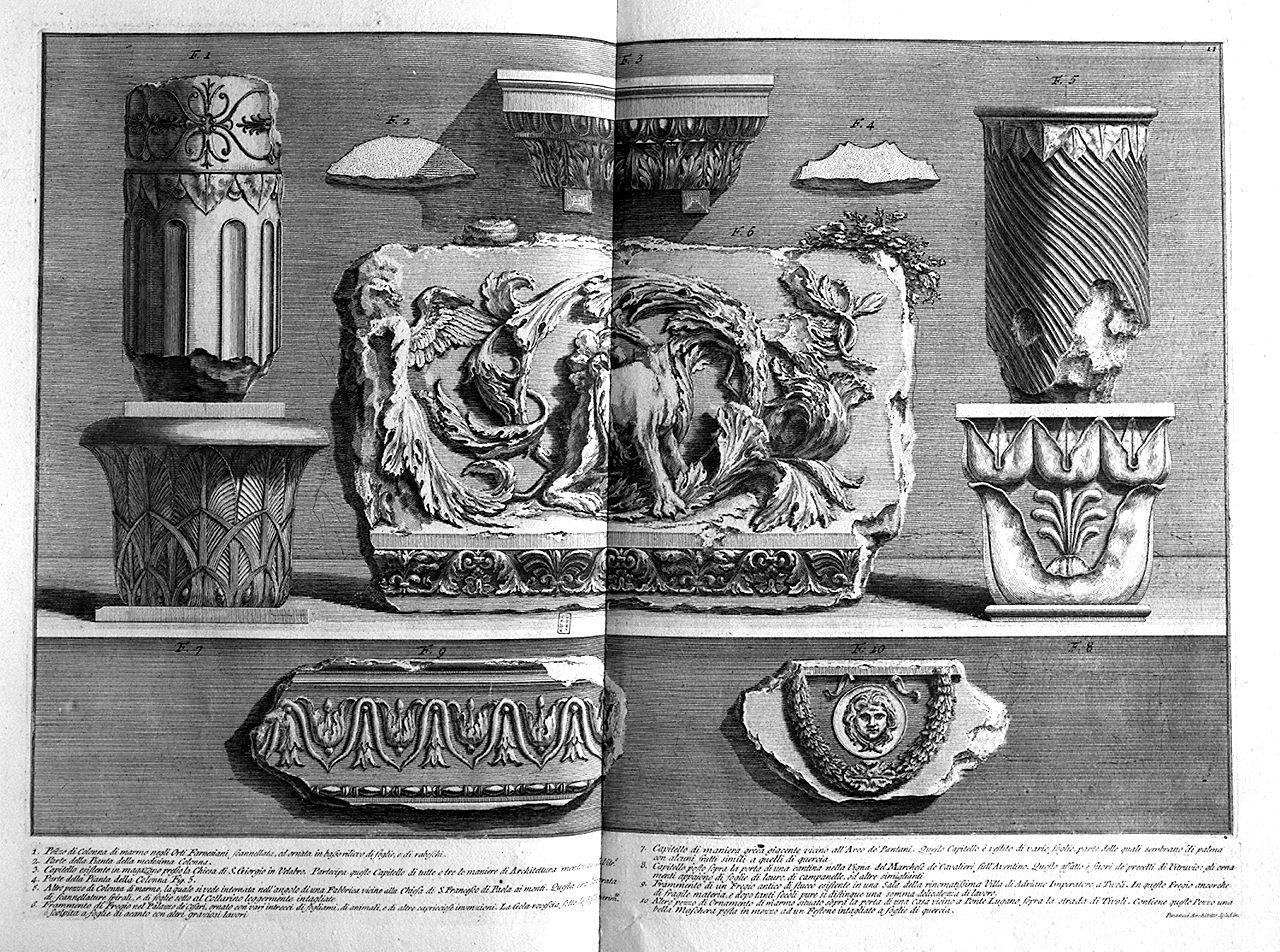 frammenti architettonici (stampa) di Piranesi Francesco (sec. XVIII)